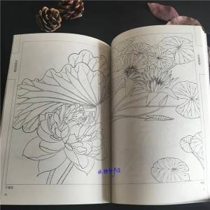 Книжка-раскраска с китайской линией, цветной карандаш, ста цветов