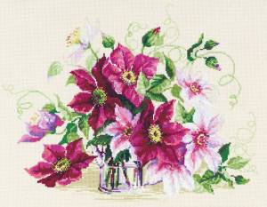 Вышивка «Клематисы»