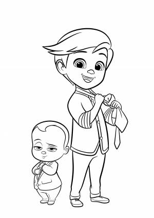 Раскраска Босс-молокосос малыш Босс и Тим