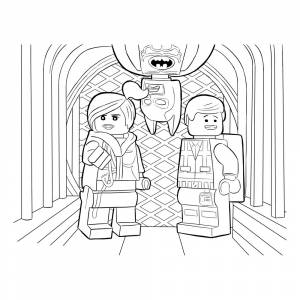 Раскраска Дикарка, Эммет и Бэтмен