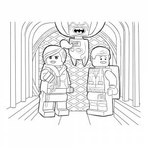 Раскраска Дикарка, Эммет и Бэтмен