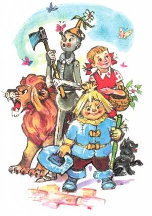 Drawings for the fairy tale The Wizard of the Emerald City in pencil