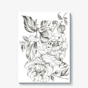 Холст «Цветы Прекрасные цветущие пионы»