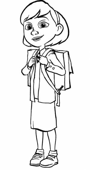 Раскраска Девочка с портфелем