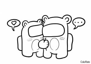 Раскраска Милая раскраска из Among Us