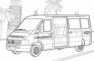 Раскраска Полицейский Фольксваген Италия