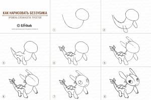 Как рисовать дракона Беззубика из мультика карандашом поэтапно