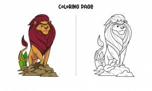 Раскраска королевский король лев