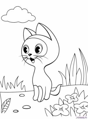 Раскраска котенок Гав 3