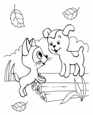 Раскраска Котенок Гав 9