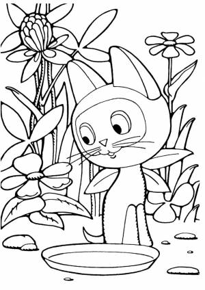 Раскраска Котенок Гав