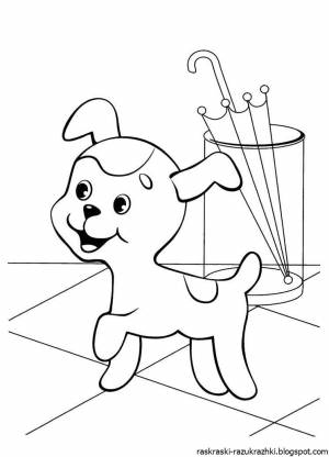Раскраски котенок гав в цвете