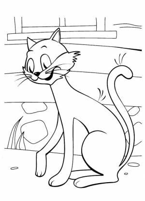 Раскраски котёнок, Раскраска Кот из мультфильма котёнок по имени гав котенок гав