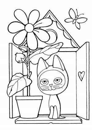 Раскраски, Котенок Гав