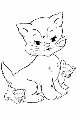 Раскраски котенок бегущий