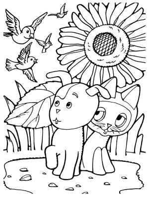 Раскраски Котенок Гав