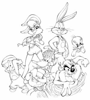 Раскраска Команда Луни Тюнз