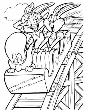 Раскраска Луни Тюнз, Лола, Багз Банни