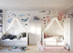 Рисунок на стене в детской комнате, Роспись стен в детскую «Пионы» в интернет-магазине Ярмарка Мастеров по цене 4700 ₽