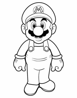 Раскраски Раскраска Супер марио марио