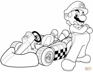 Раскраска Марио из Mario Kart Wii