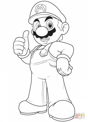 Раскраска Классный Марио