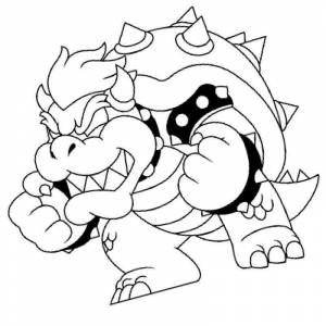 Раскраска дракон Боузер враг Супер Марио