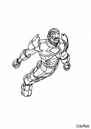 Раскраска Летающий Iron Man