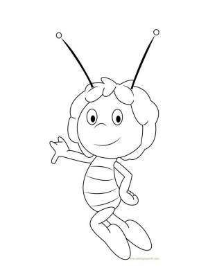 Раскраска Пчелка Майя черно белая для детей