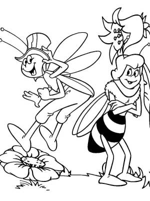 Раскраски пчелка, Раскраска Персонажи из мультфильма пчёлка майя Персонаж из мультфильма