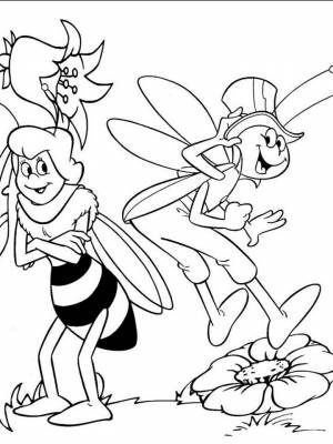 Раскраска Пчелка Майя картинка в формате  для девочек