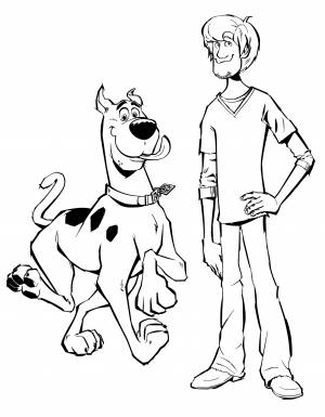 Раскраска Скуби Ду и Шэгги