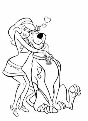 Раскраска Скуби Ду и Дафна