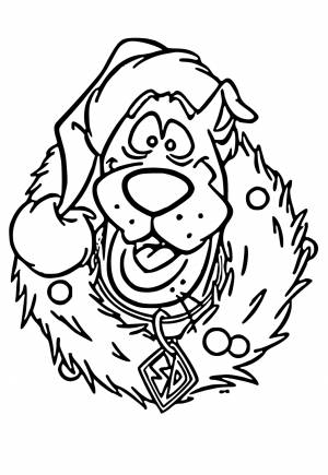 Раскраска Рождество Скуби Ду