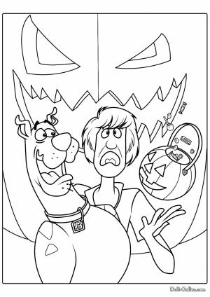 Раскраска Скуби-Ду и Шэгги на Хэллоуин