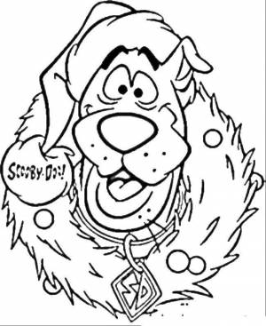 Раскраски Раскраска Скуби на новый год Скуби ду