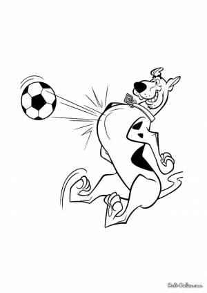Раскраска Скуби-Ду с мячом