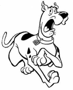 Раскраски Раскраска Скуби ду бежит Скуби ду