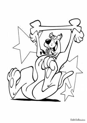 Раскраска Скуби-Ду с косточкой