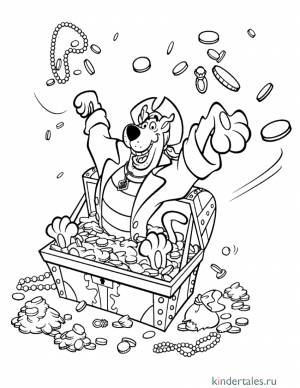 Скуби-Ду нашел сокровища» раскраска для детей