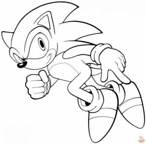 Забавные детские раскраски с изображением Соника