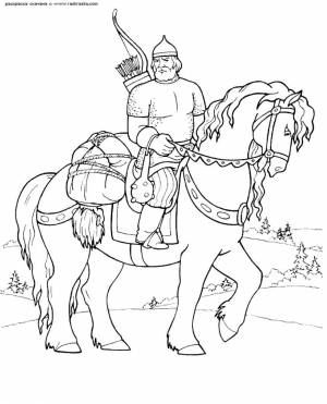 Раскраска Богатырь