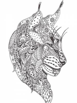 Раскраски Рысь Антистресс   в формате