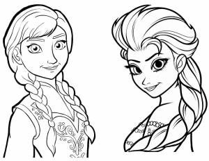 Раскраски Эльза и анна холодное сердце