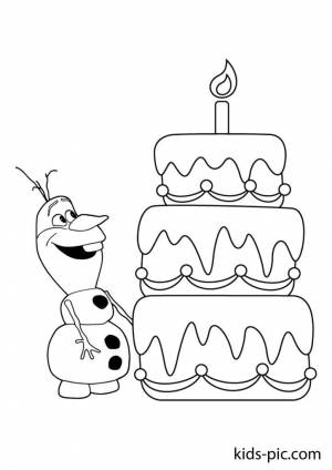 Раскраска Снеговик Олаф