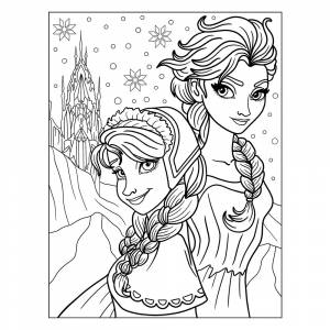 Раскраска Холодное сердце Анна и Эльза
