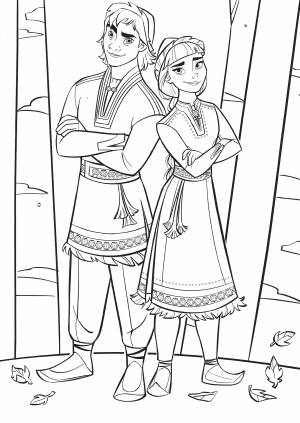 Раскраска Холодное Сердце 2 новые персонажи Ханимарен и Райдер