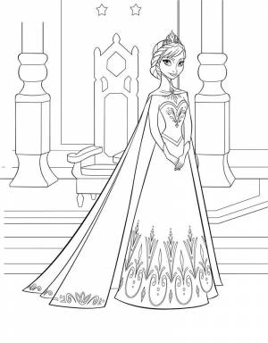 Раскраски Сердце, Раскраска Эльза из мультфильма холодное сердце раскраски холодное сердце