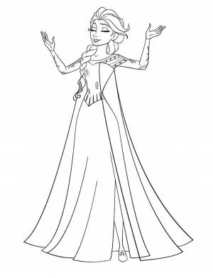 Картинка Холодное сердце раскраска на листе  онлайн