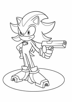 Раскраска Шэдоу с пистолетом